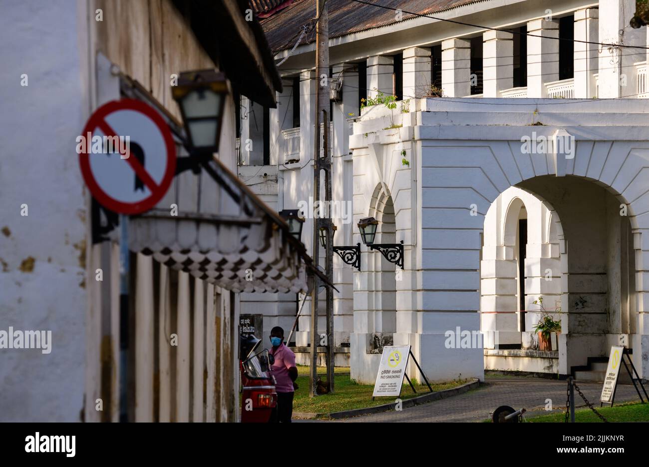 Galle, Sri Lanka - 02 03 2022: A street leading to the Galle High Court building. Stock Photo