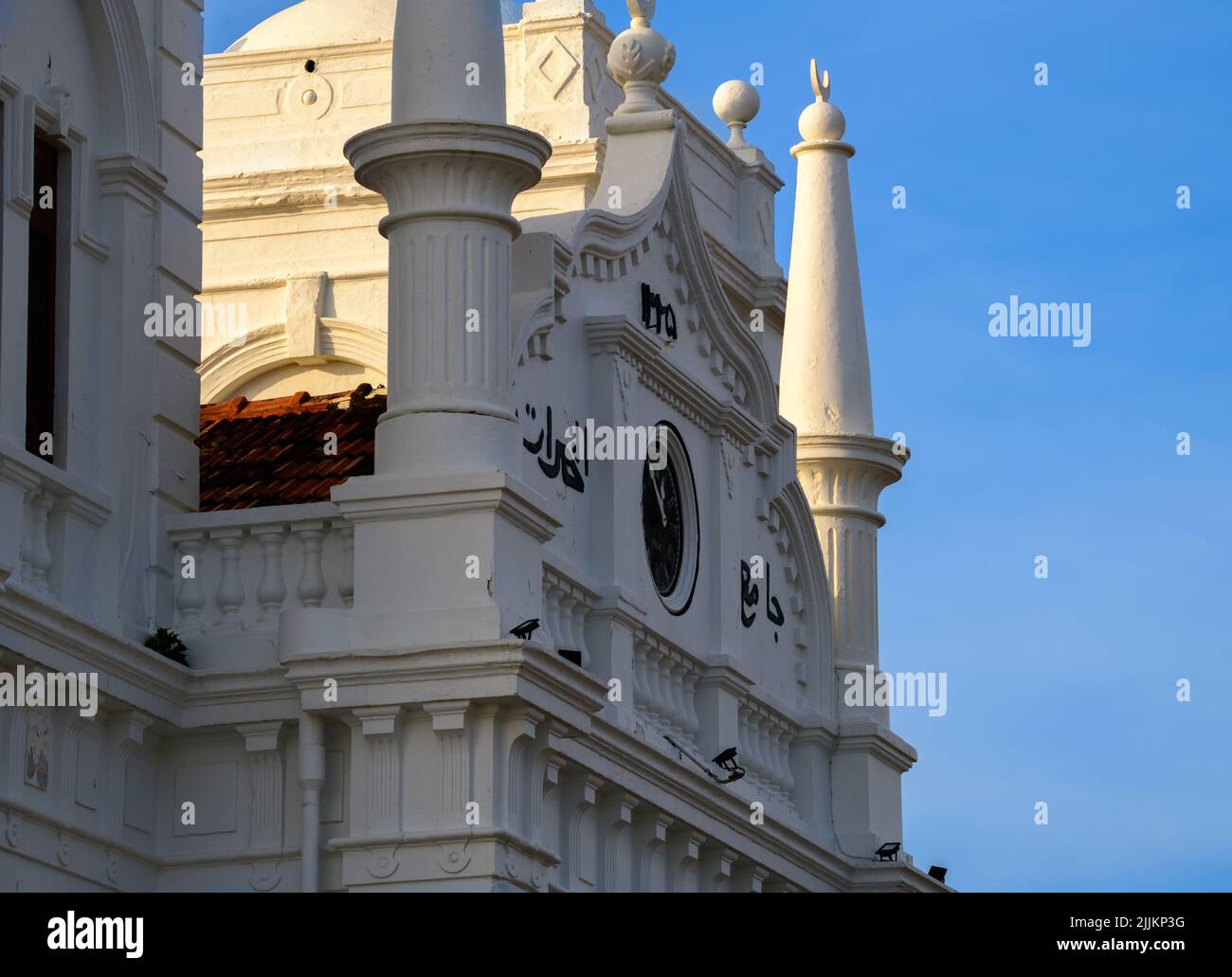 Meeran Jumma Masjid mosque building exterior top photograph. Stock Photo