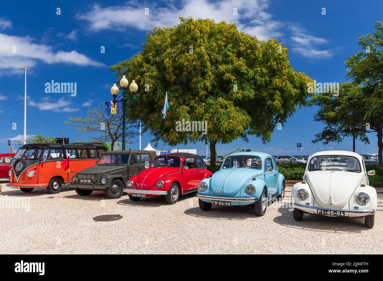 Classic Volkswagen's on show in Funchal, Madeira, Portugal Stock Photo
