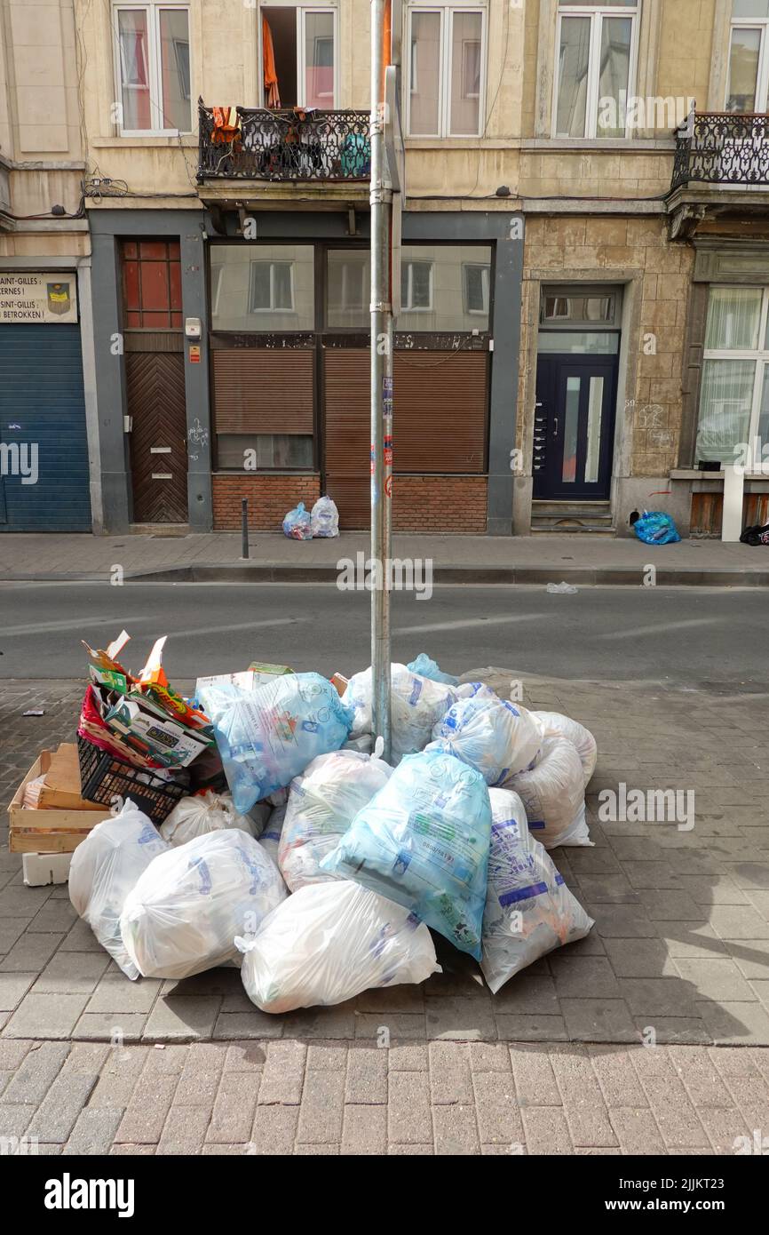 Brüssel, Müllproblem // Brussels, Garbage Problem Stock Photo