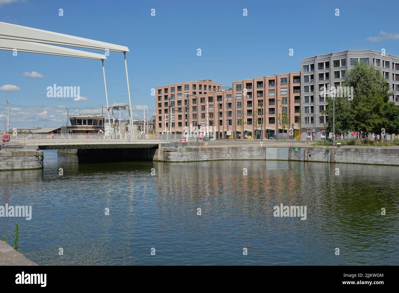 Antwerpen Hafen, Eilandje // Antwerp, Harbour, Eilandje Stock Photo