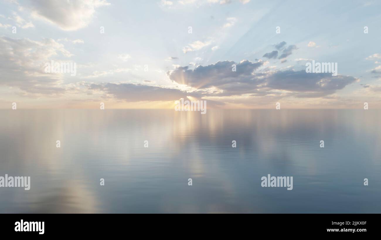 sky and water reflection beautiful sunset clouds are reflected Stock ...