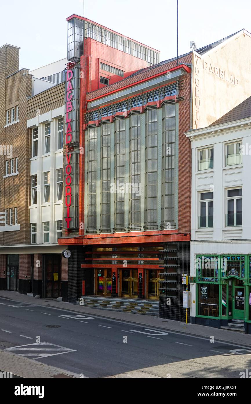 Gent, Gebäude der Zeitung Dagblad Vooruit // Ghent, Newspaper Dagblad Vooruit Building Stock Photo