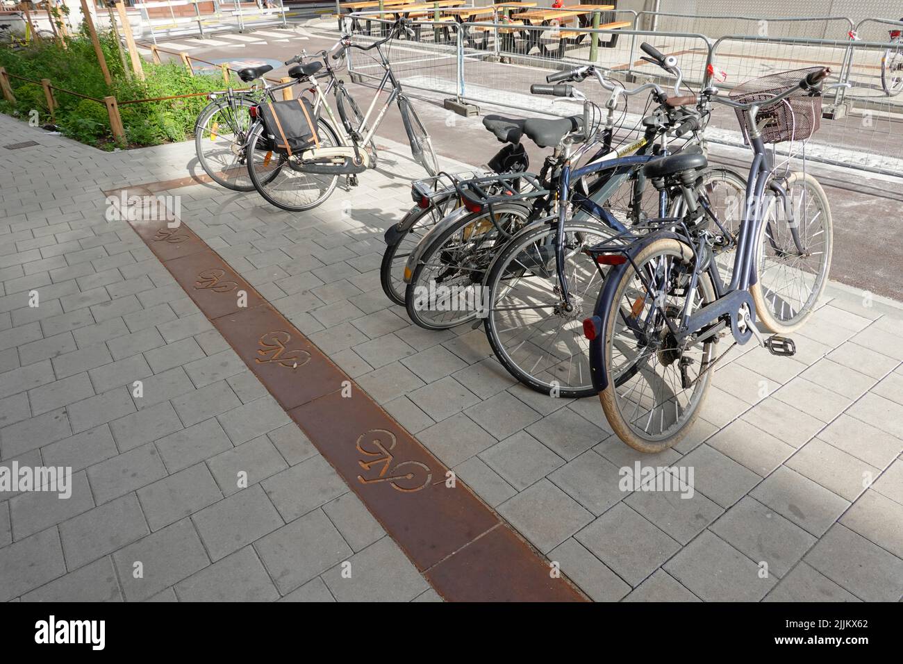 Gent, Verkehrsberuhigung, Fahrradstraße // Gand, Traffic Calming, Bicycle Street Stock Photo