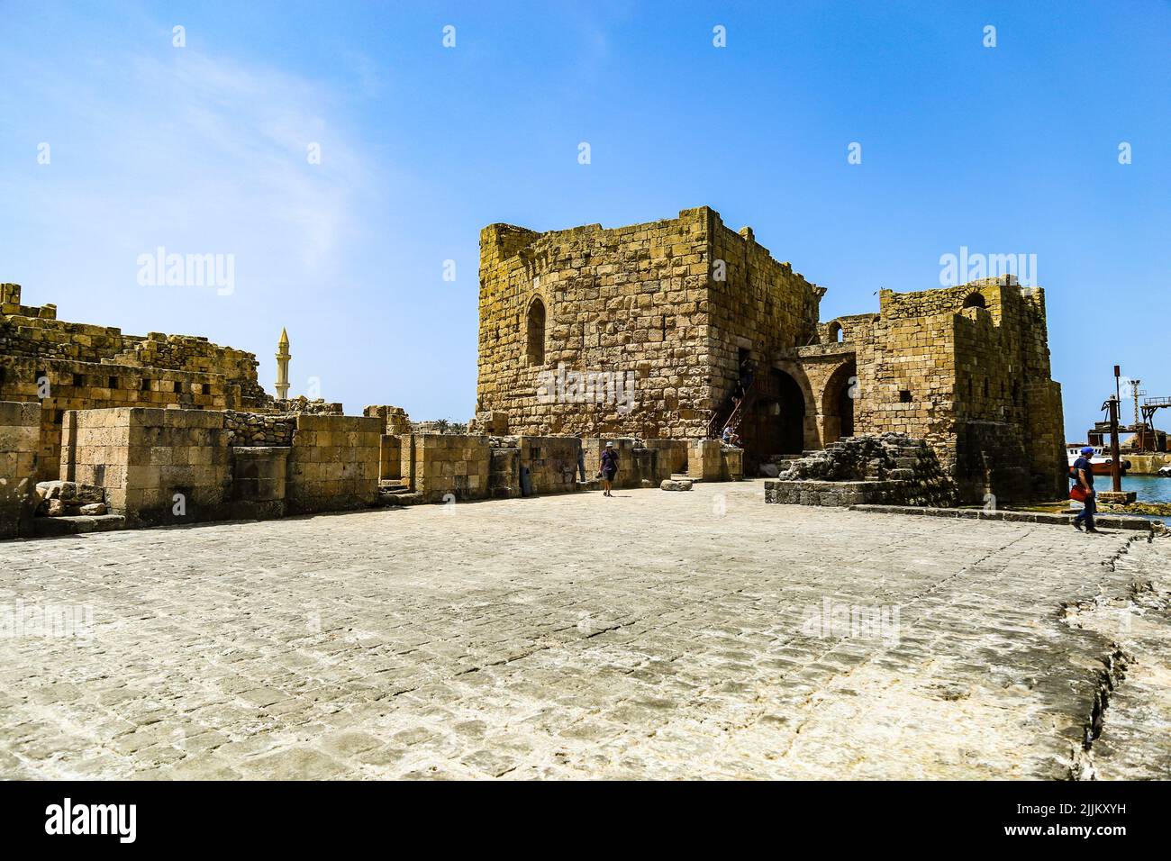 A beautiful shot of a seaside castle in Sidon, Lebanon Stock Photo