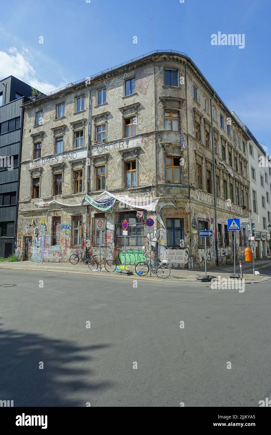 Berlin, Linienstraße, besetztes Haus Stock Photo