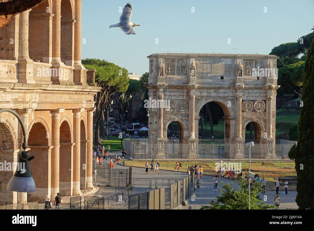 Rom, Forum Romanum,  Via Triumphalis, Konstantinsbogen // Rome, Forum Romanum,  Via Triumphalis, Arco di Costantino Stock Photo