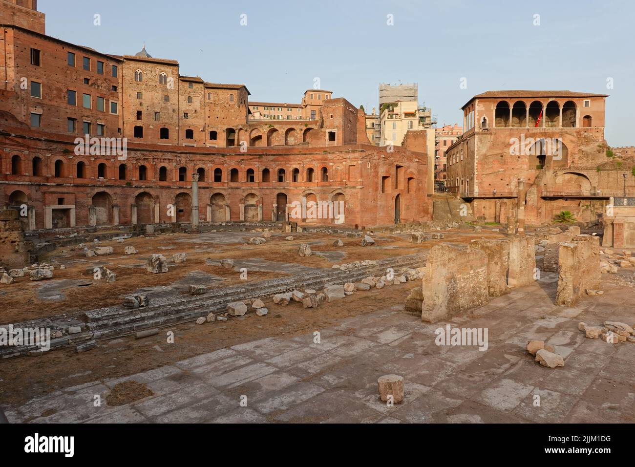 Rom, Forum Romanum, Trajansforum und Trajansmärkte // Rome, Forum Romanum, Foro Traiano and Trajans Markets Stock Photo