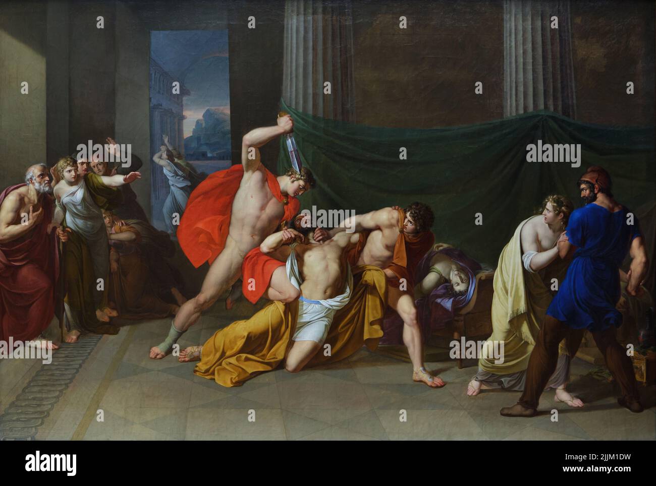 Painting 'The Murder of Aegisthus' by German history painter Friedrich