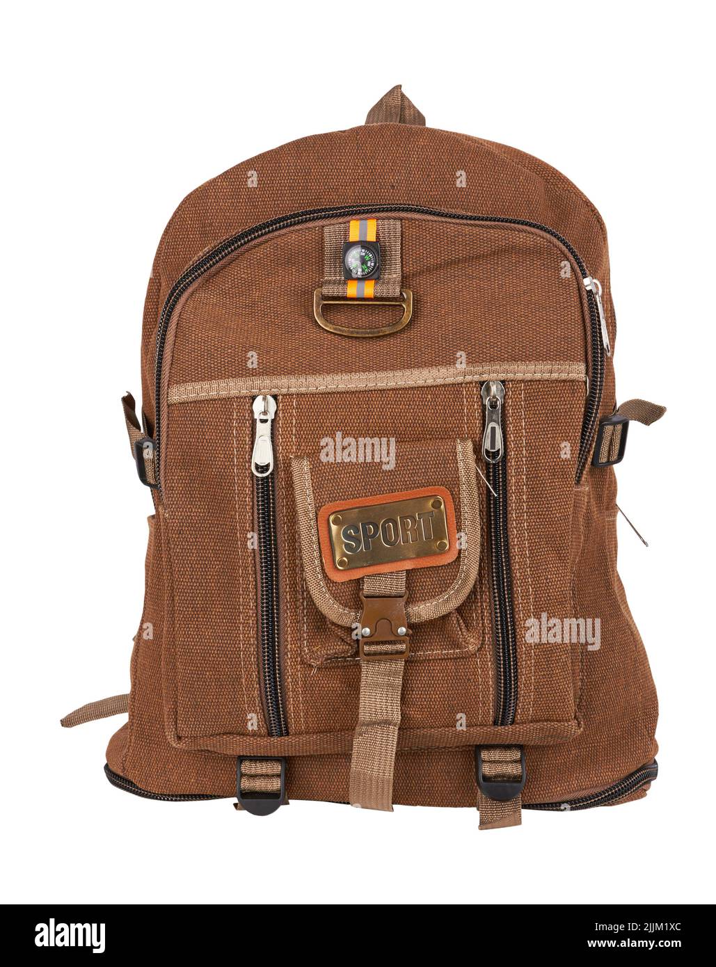 Big backpack for travel isolate on a white background Stock Photo