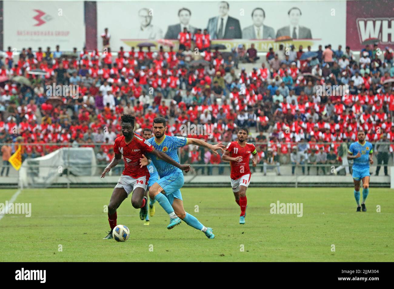 Bangladesh Premier League match between Basundhra Kings and Abahani Ltd. At the Bashundhara Kings Sports Arena, Dhaka, Bangladesh. While Basundhara Ki Stock Photo