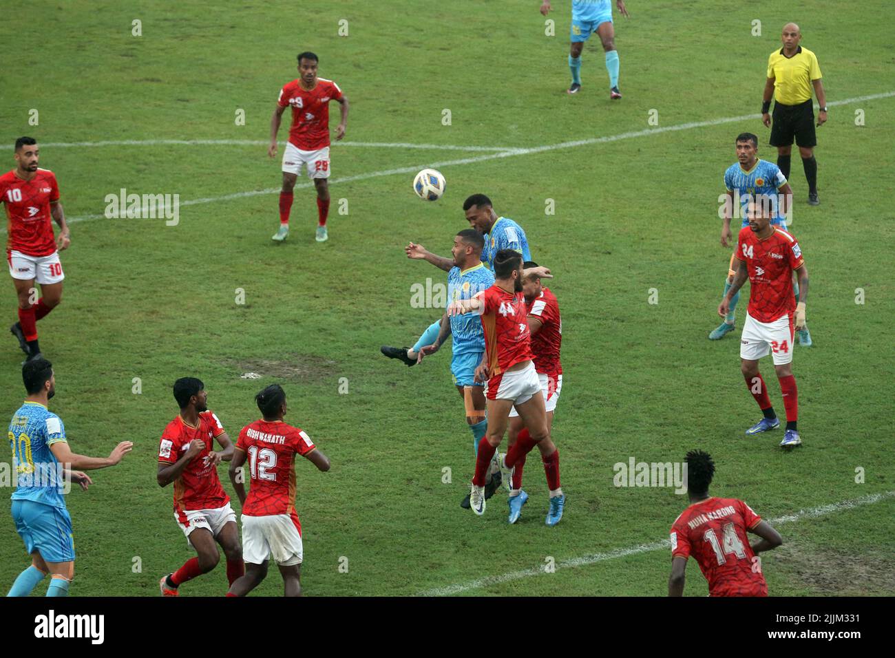 Bangladesh Premier League match between Basundhra Kings and Abahani Ltd. At the Bashundhara Kings Sports Arena, Dhaka, Bangladesh. While Basundhara Ki Stock Photo
