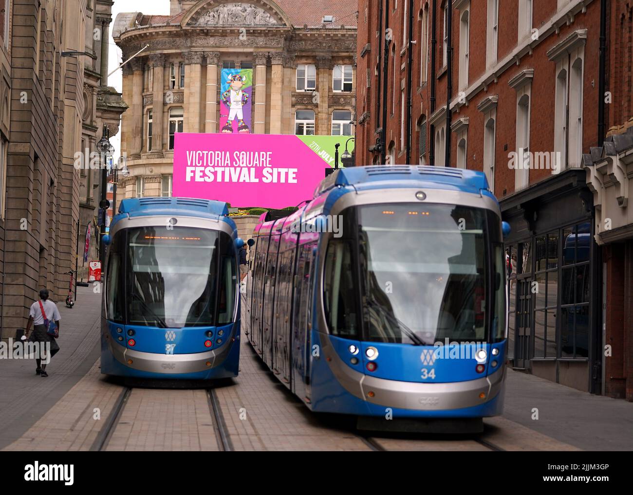 Branding in the Victoria Square festival site ahead of the Commonwealth Games in Birmingham. Picture date: Wednesday July 27, 2022. Stock Photo