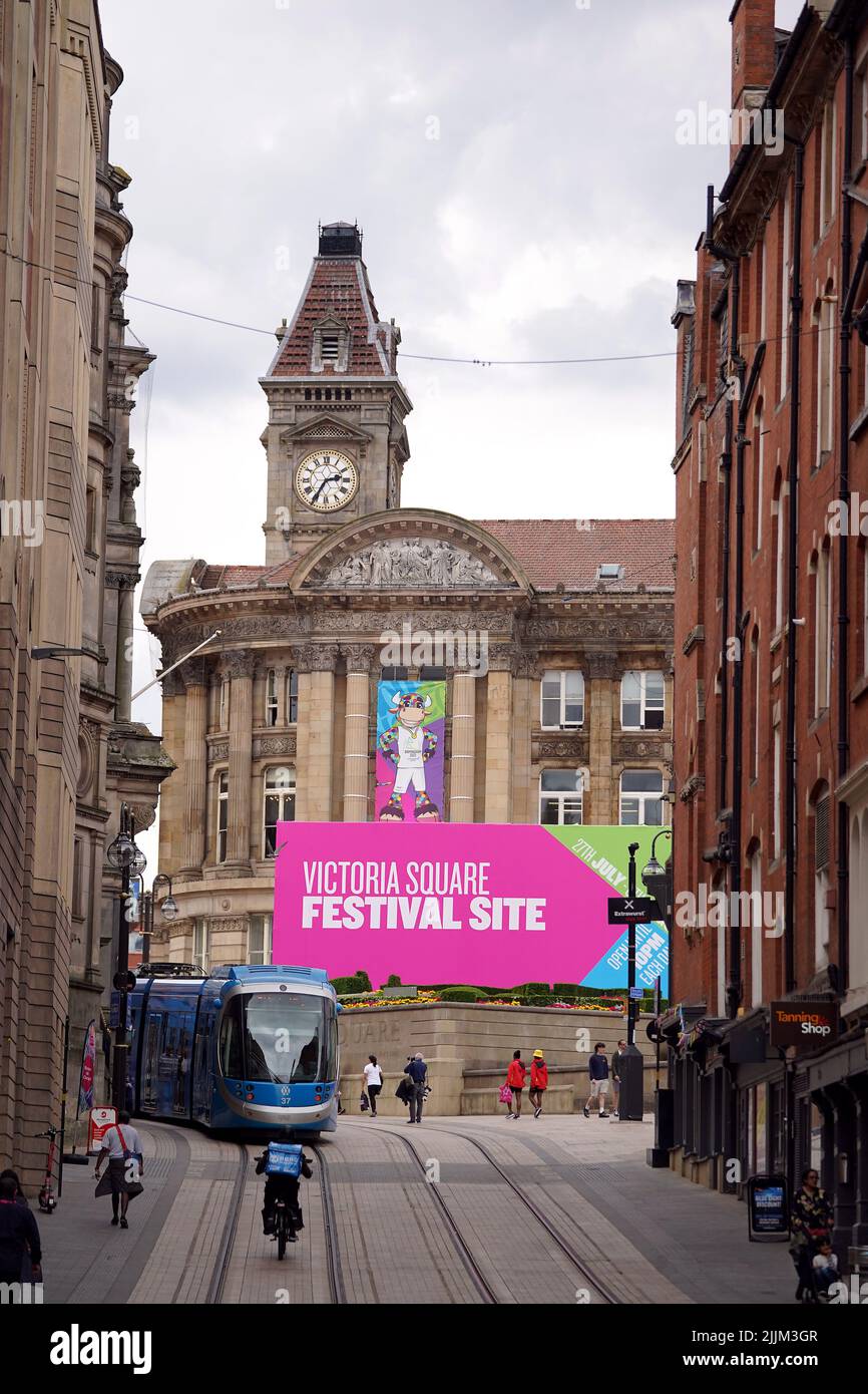 Branding in the Victoria Square festival site ahead of the Commonwealth Games in Birmingham. Picture date: Wednesday July 27, 2022. Stock Photo