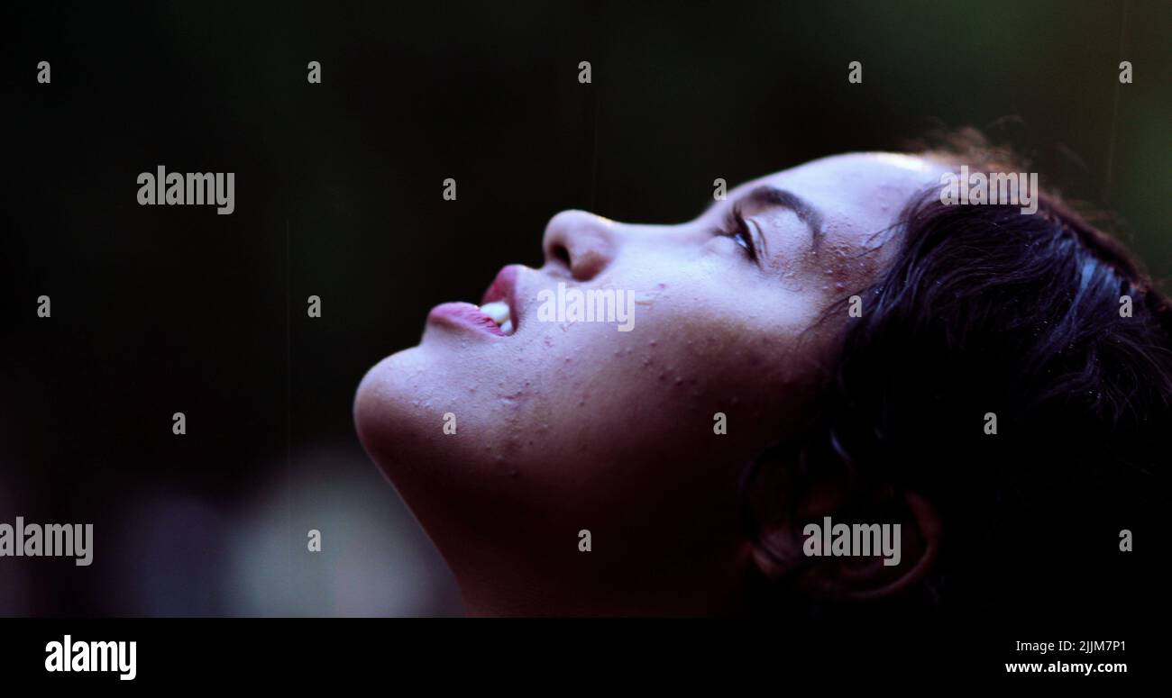 Face Raining Outside Close-up girl face in raining day outside Stock Photo - Alamy