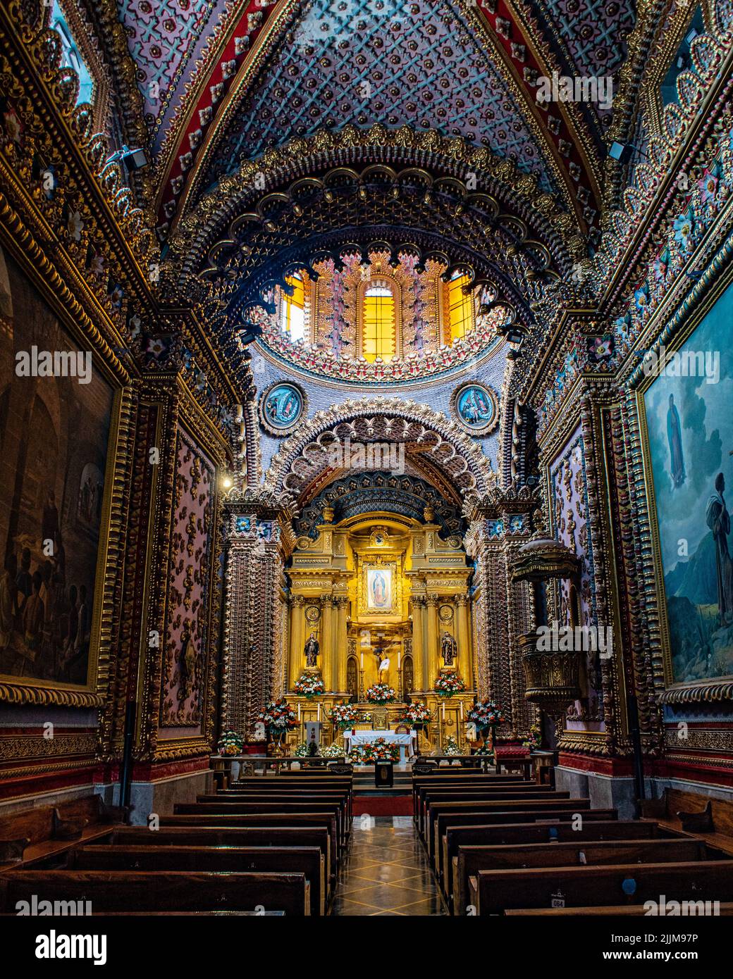 The interiors of the Cathedral of Our Lady of Guadalupe, Zamora Stock Photo