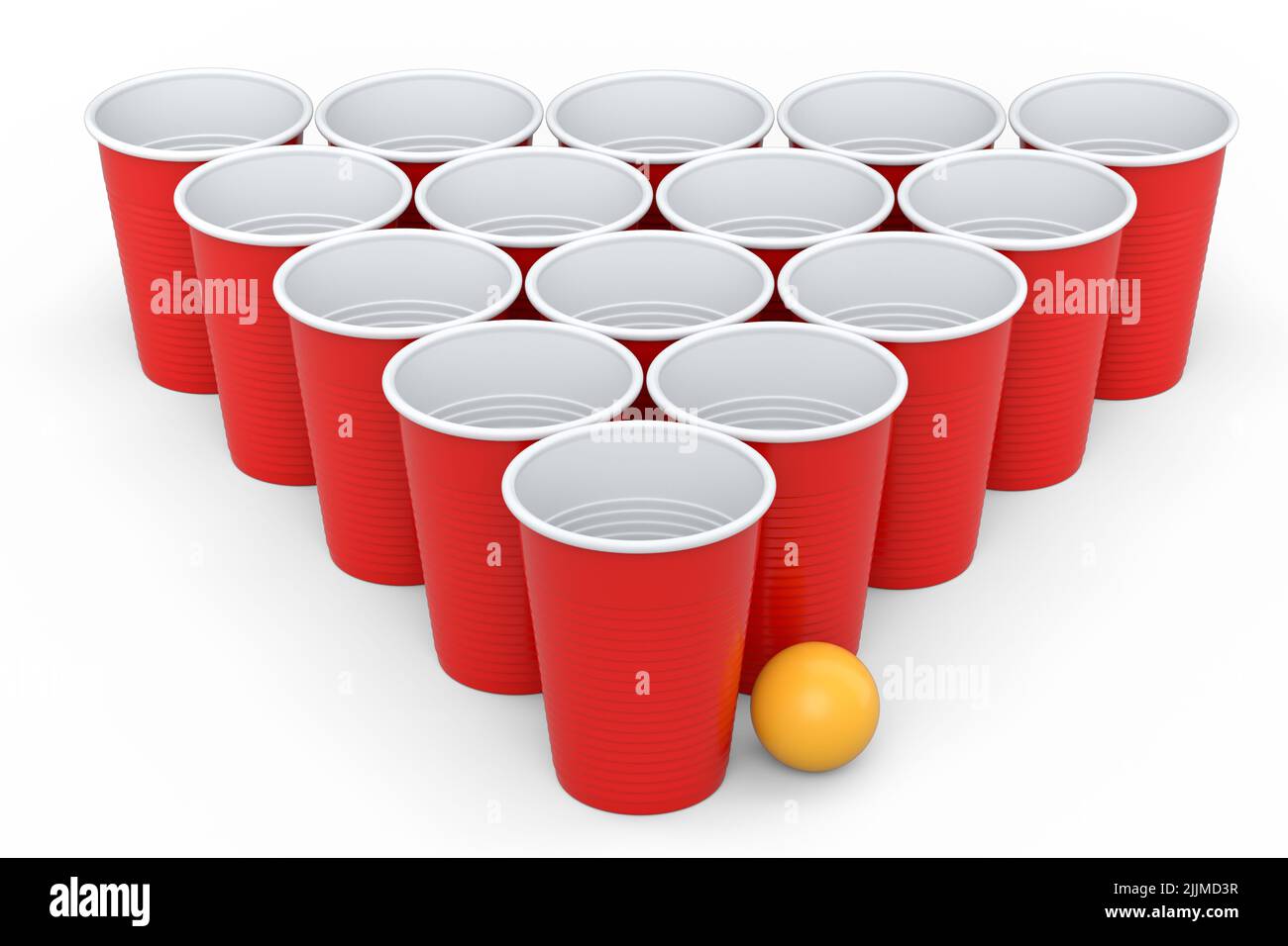 Set of plastic disposable party cup isolated on white background. 3d render  of take away glass for college ping pong game Stock Photo - Alamy