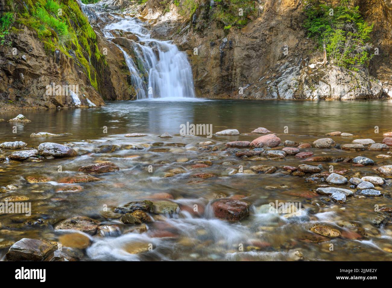 smith creek falls in lewis and clark national forest near augusta, montana Stock Photo