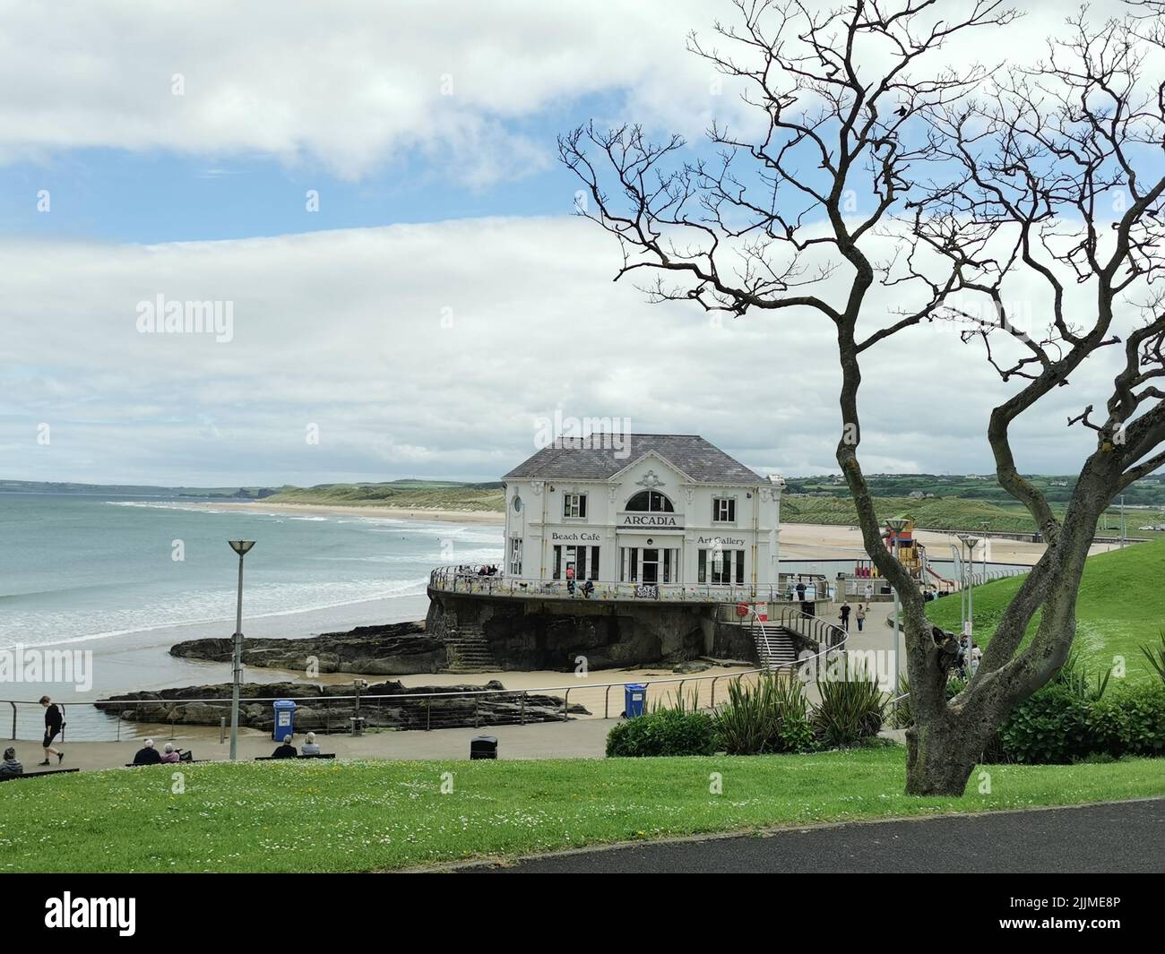 The facade of the Arcadia art gallery in Northern Ireland under a
