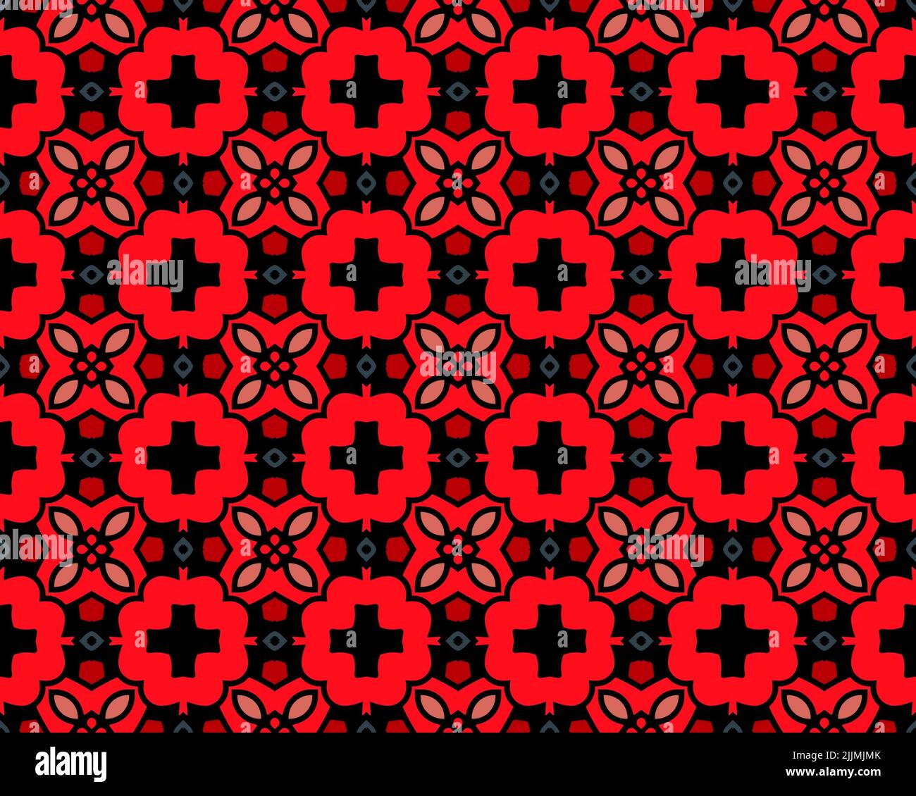 A red seamless illustration with abstract patterns Stock Photo - Alamy