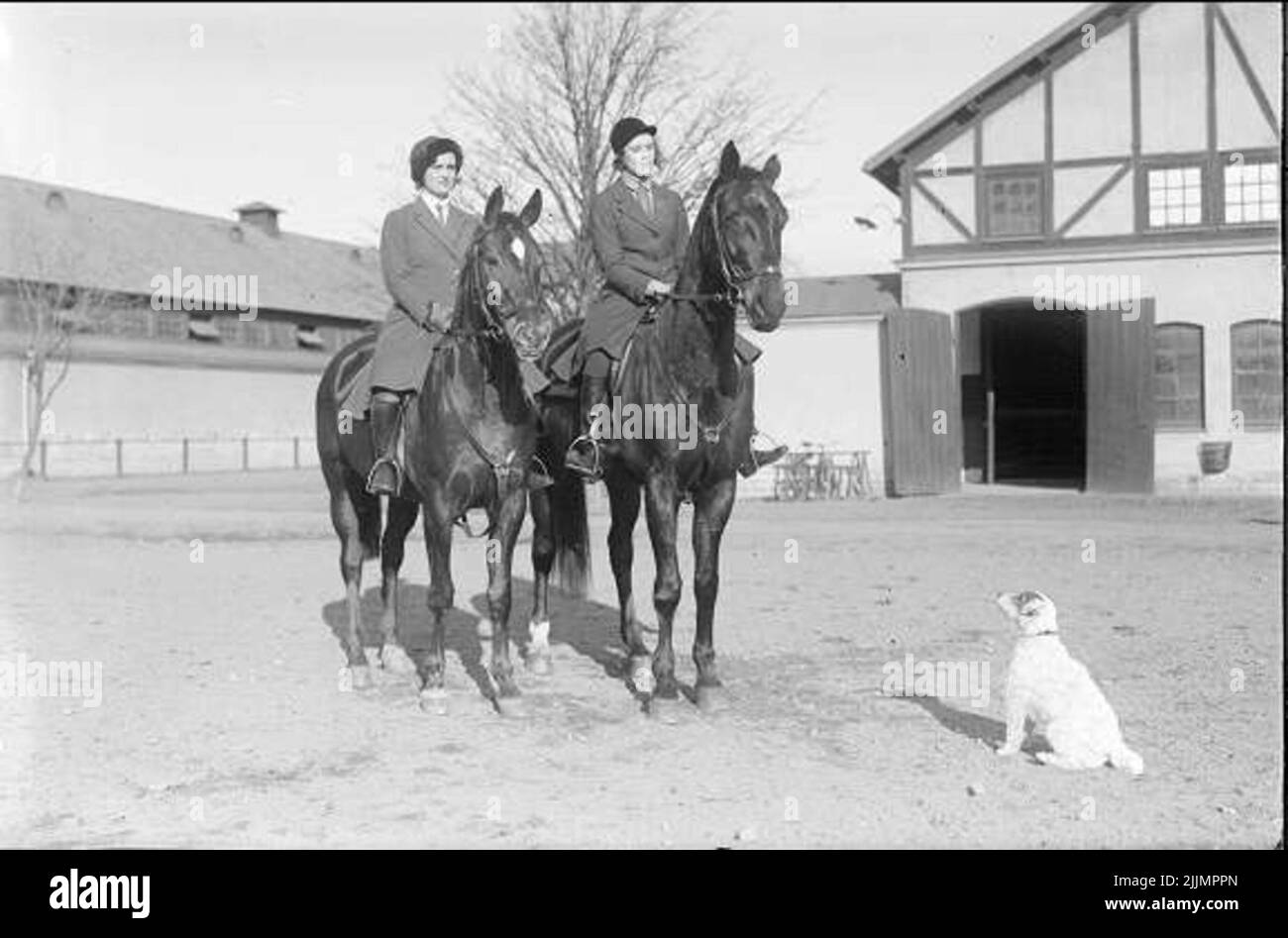 Mrs. Hedvig Odelberg, wife of Ryttm Wilhelm Odelberg, rides out on a ride  with a friend Stock Photo - Alamy