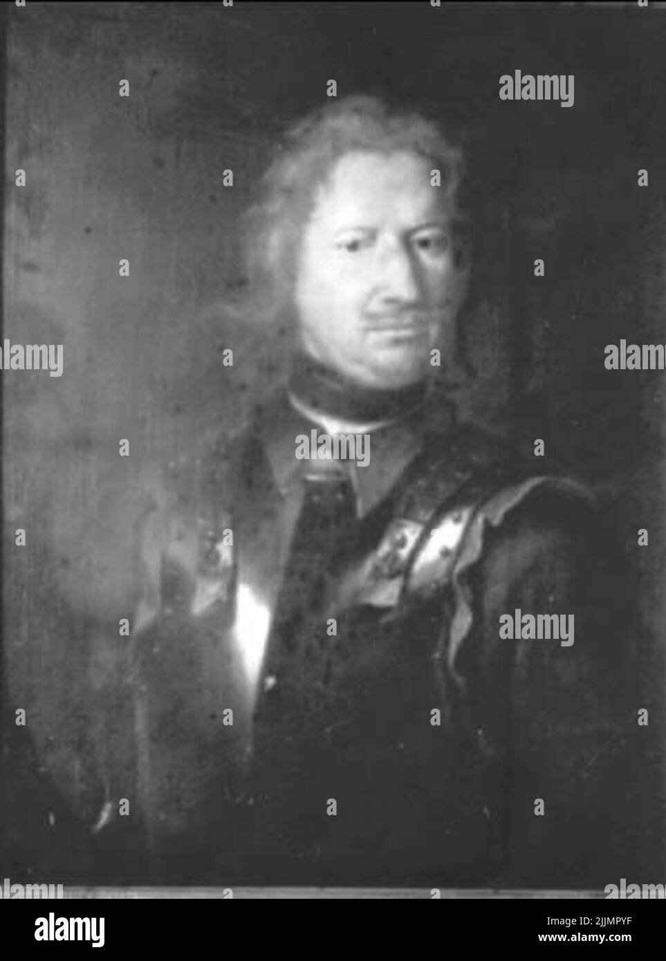 Text Fram: C-G Creutz Freemason General of the Cavalry. Born 1661, died 1728. painted on King Karl XIII's command 1705 by Swartz. Stock Photo