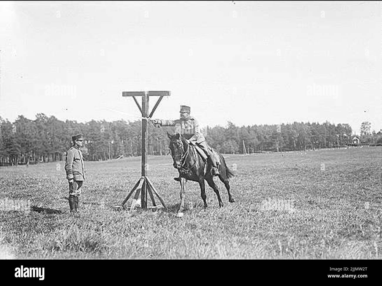 Saber fencing for horse. The various elements are described in