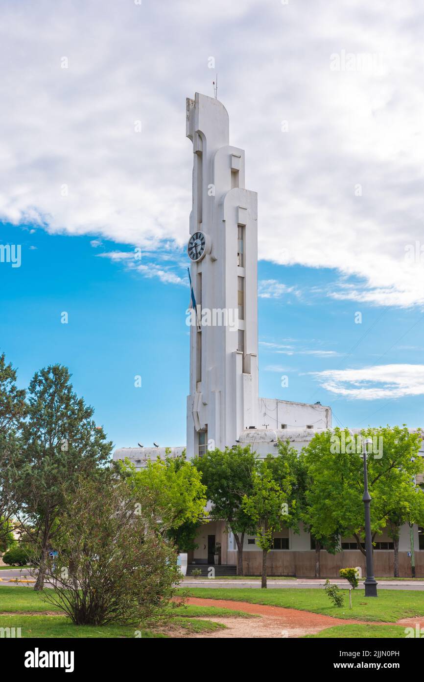 A vertical shot of the Townhall building in Carhue, Argentina Stock Photo