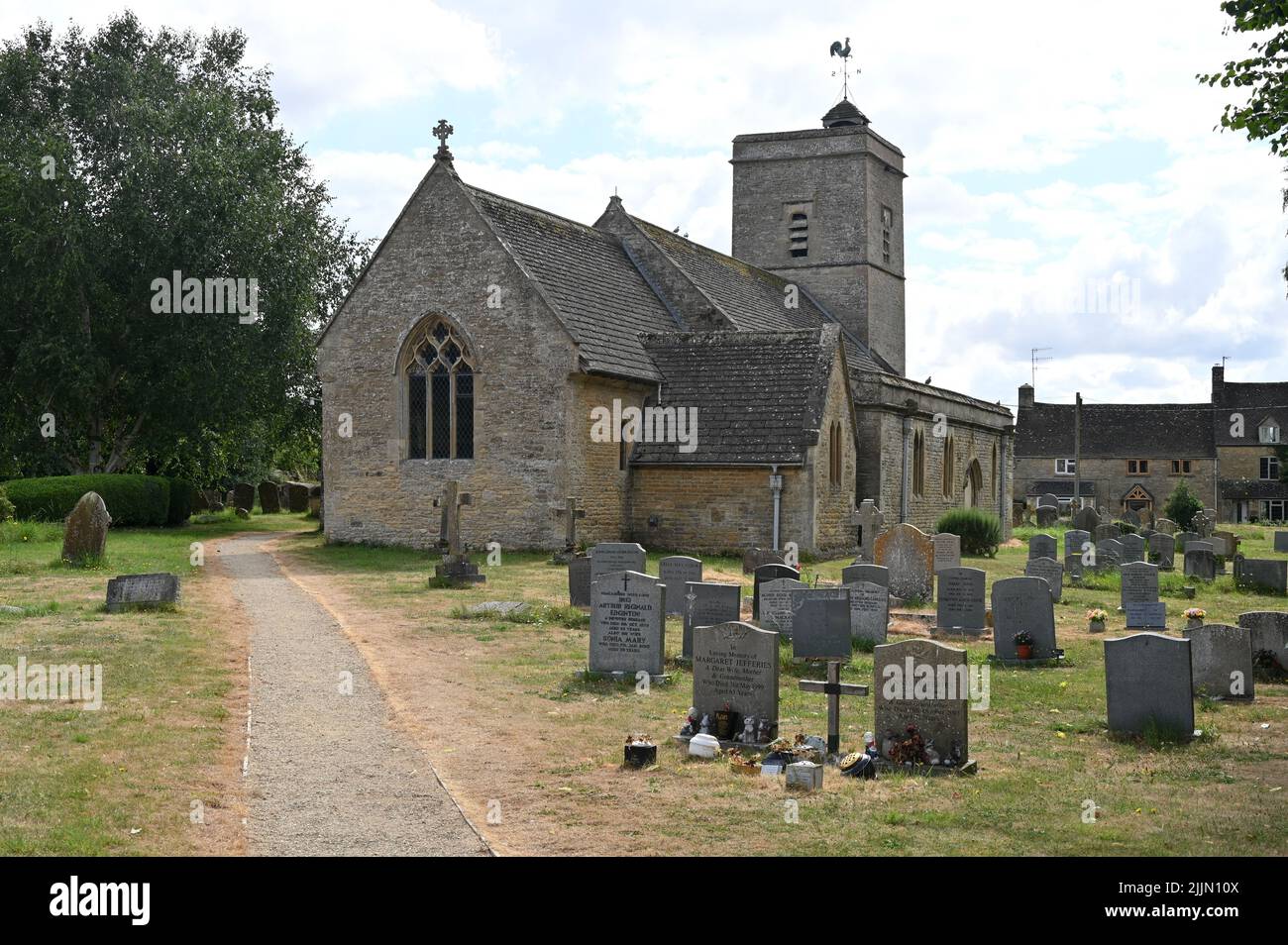 Holy Trinity Church in the Oxfordshire village of Ascott under Wychwood Stock Photo