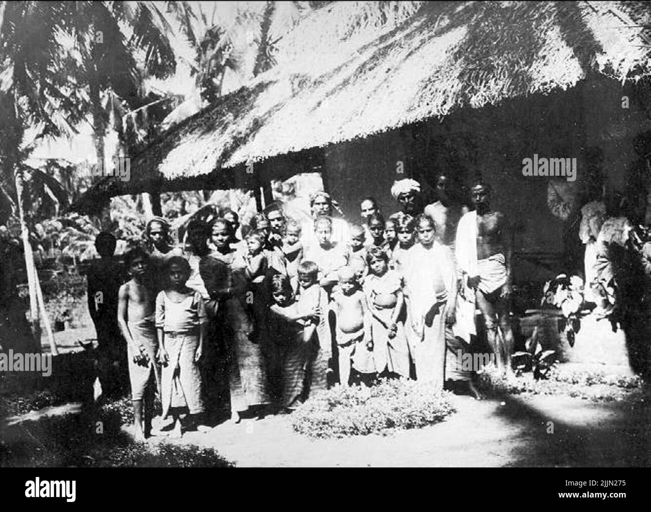 Life houses on travel and command. Sinhalese at Ceylon. Stock Photo