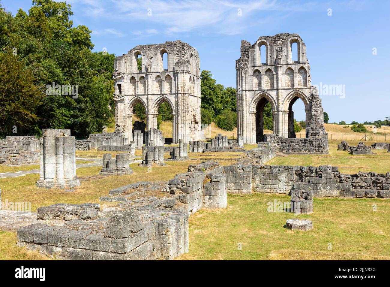Roche Abbey ruins of an English Cistercian monastery near Maltby and  Rotherham South Yorkshire England UK GB Europe Stock Photo