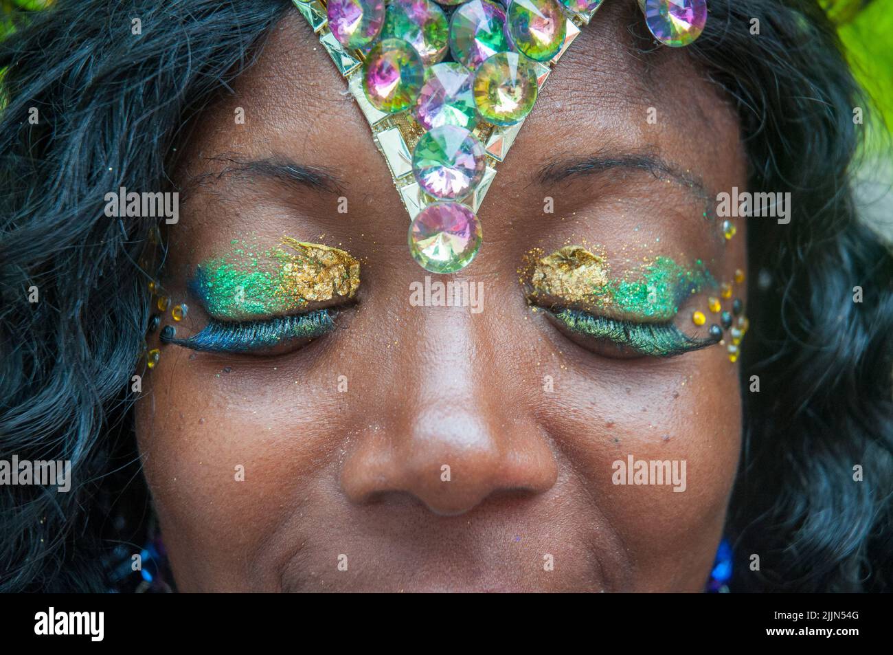 Nottinghill Carnival golden Star  Face gems, Face jewels, Gem makeup