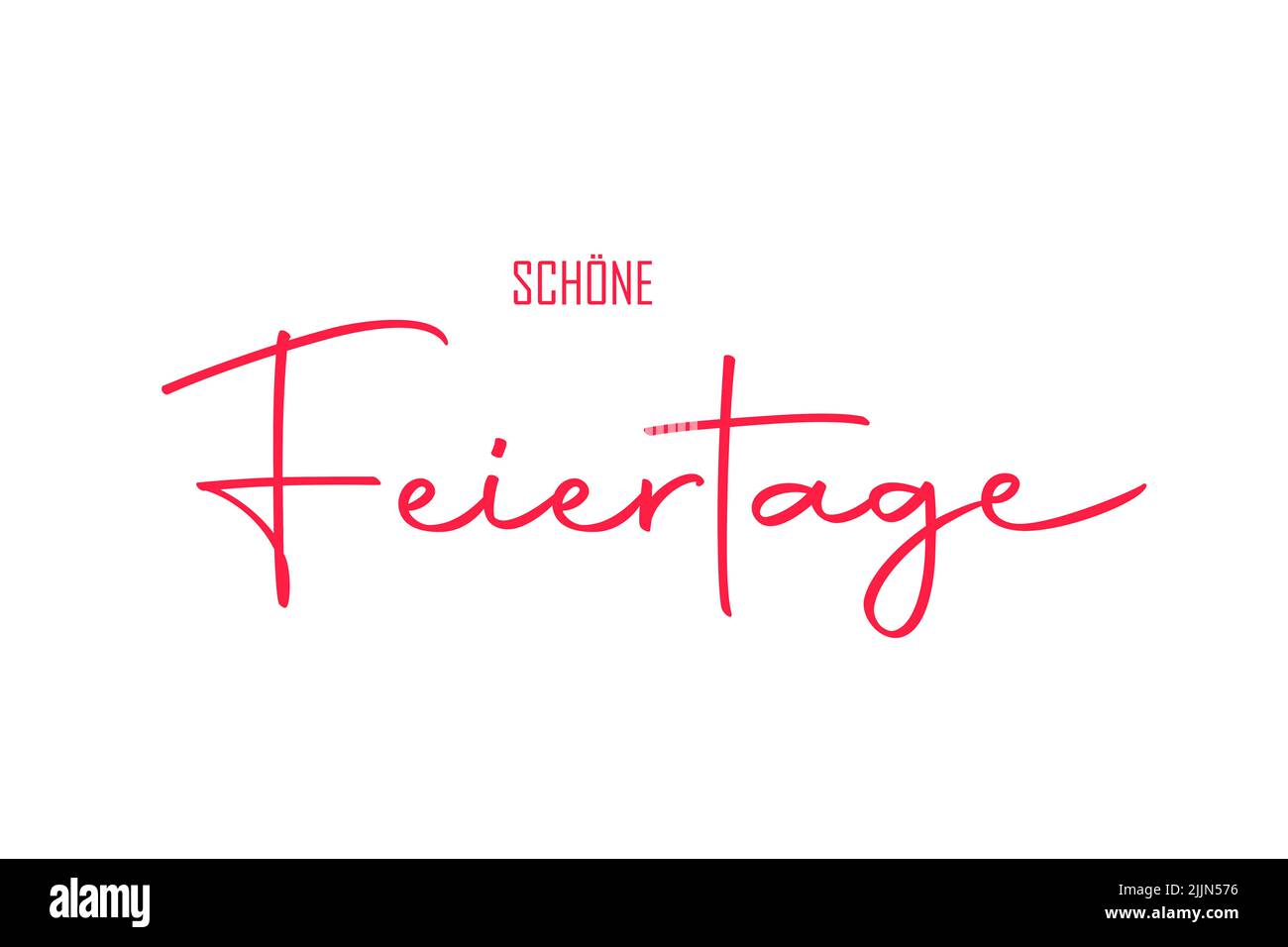 A poster of "SCHONE Feiertage" isolated on a white background Stock
