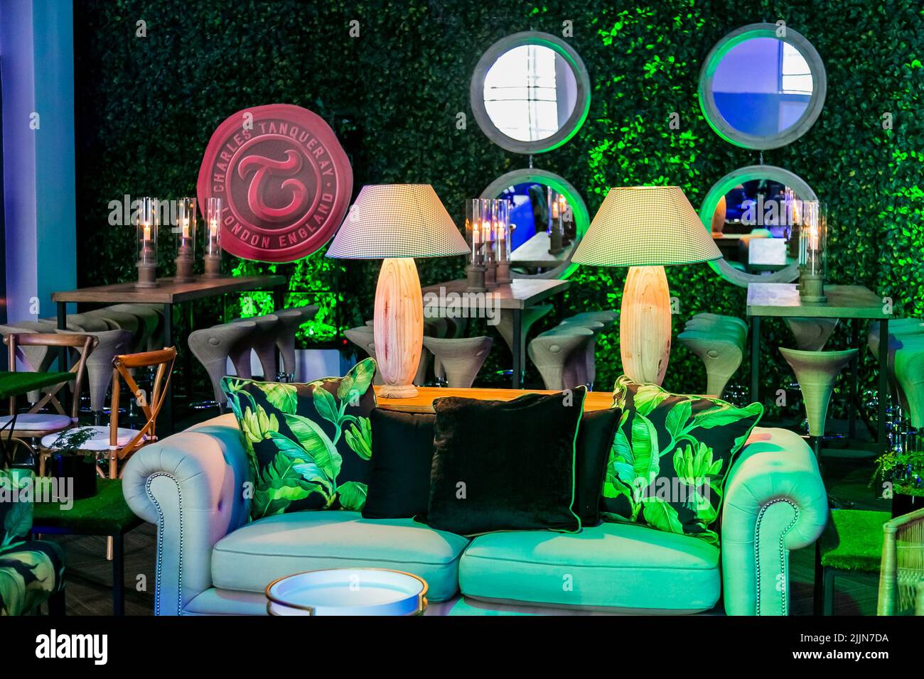 A Tanqueray branded decor at a cocktail event in Johannesburg, South