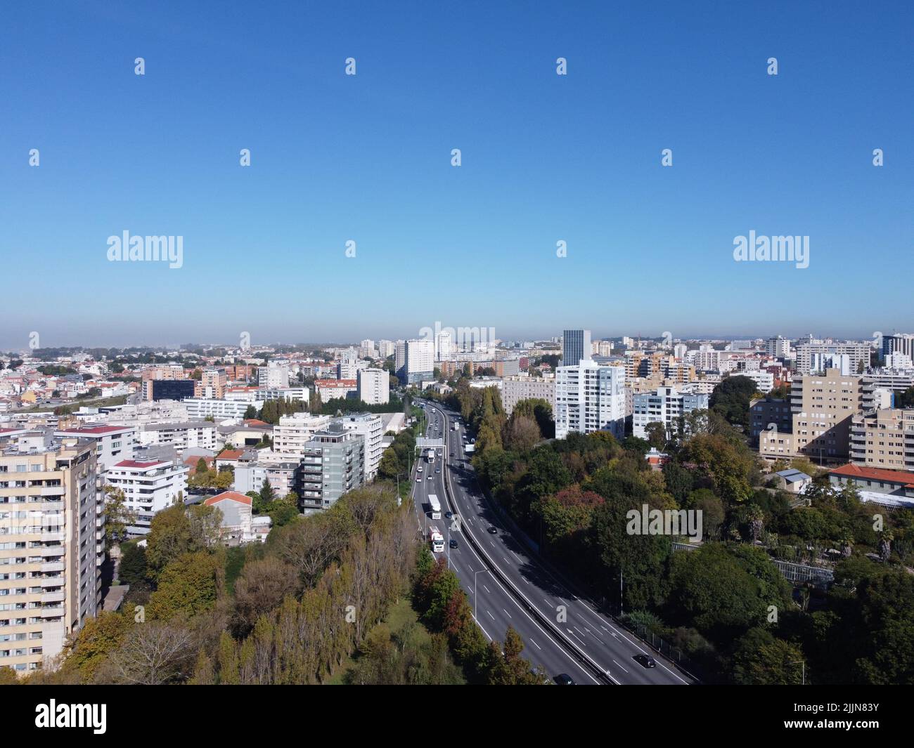An aerial view of the streets of Porto. Portugal Stock Photo