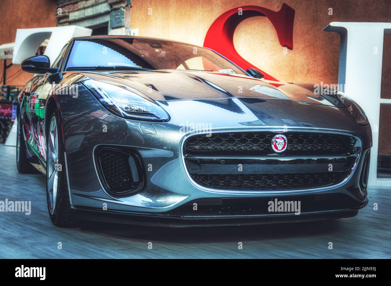 an-amazing-supercar-jaguar-on-display-stock-photo-alamy