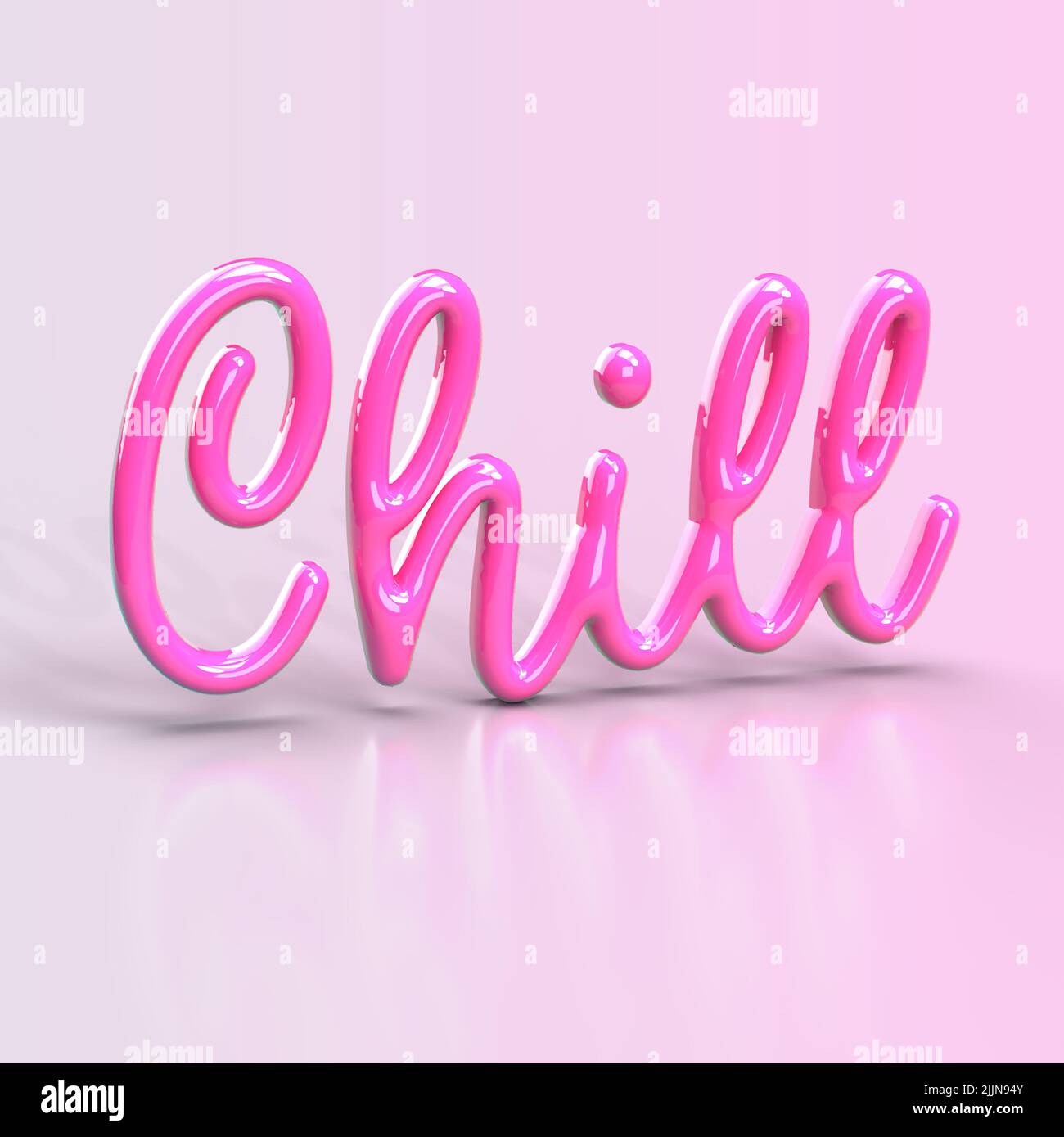 Chill 3D Render on a pink background Stock Photo