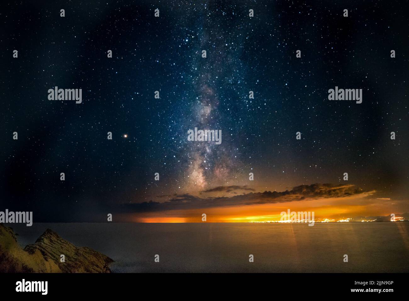 The breathtaking view of the Milky Way in the night sky Stock Photo - Alamy
