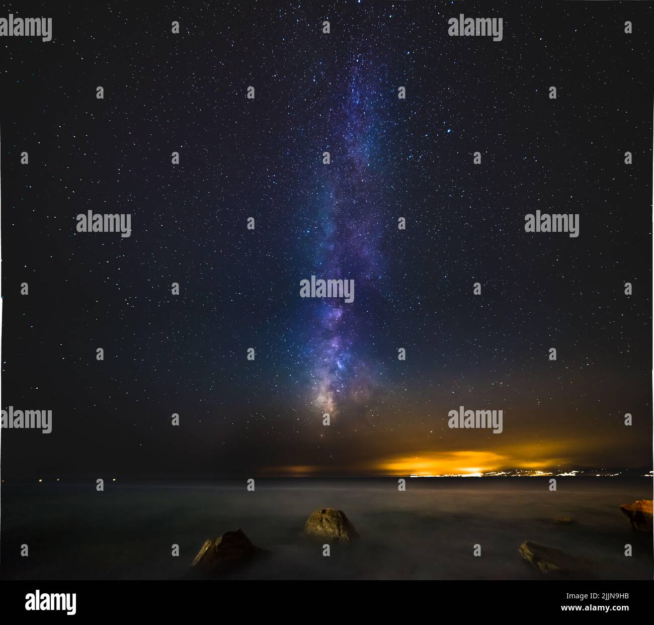 The beautiful view of the Milky Way in the night sky Stock Photo - Alamy