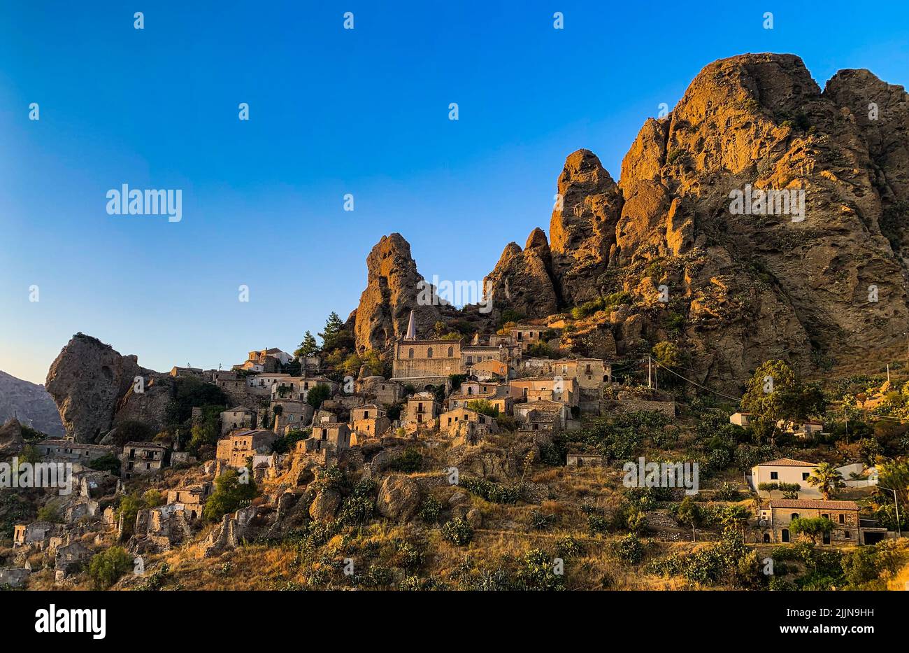 High Rocks Italy The abandoned village of Pentadattilo surrounded by high rocks ...