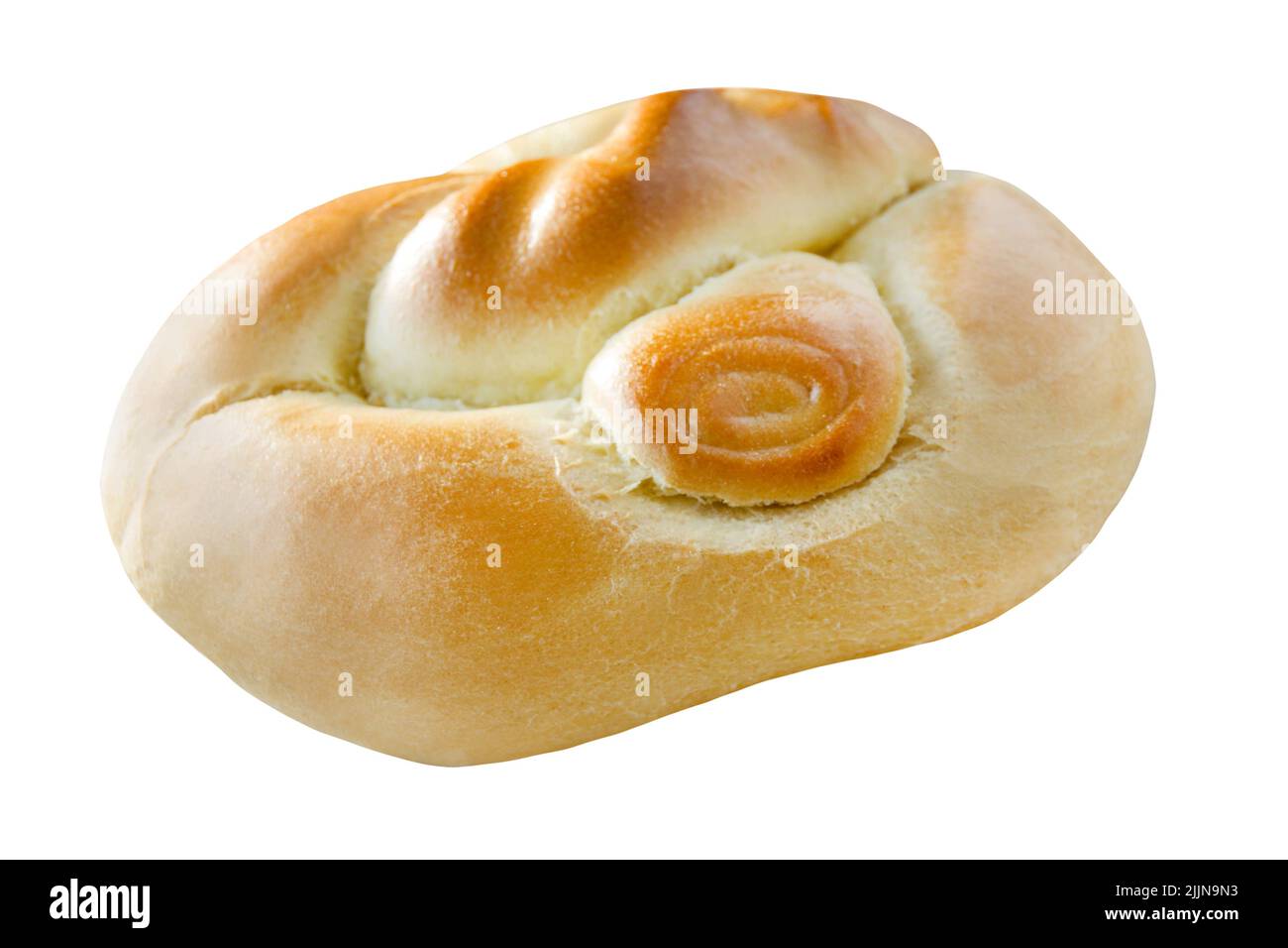 1 Brioche French bread roll isolated on white background Stock Photo