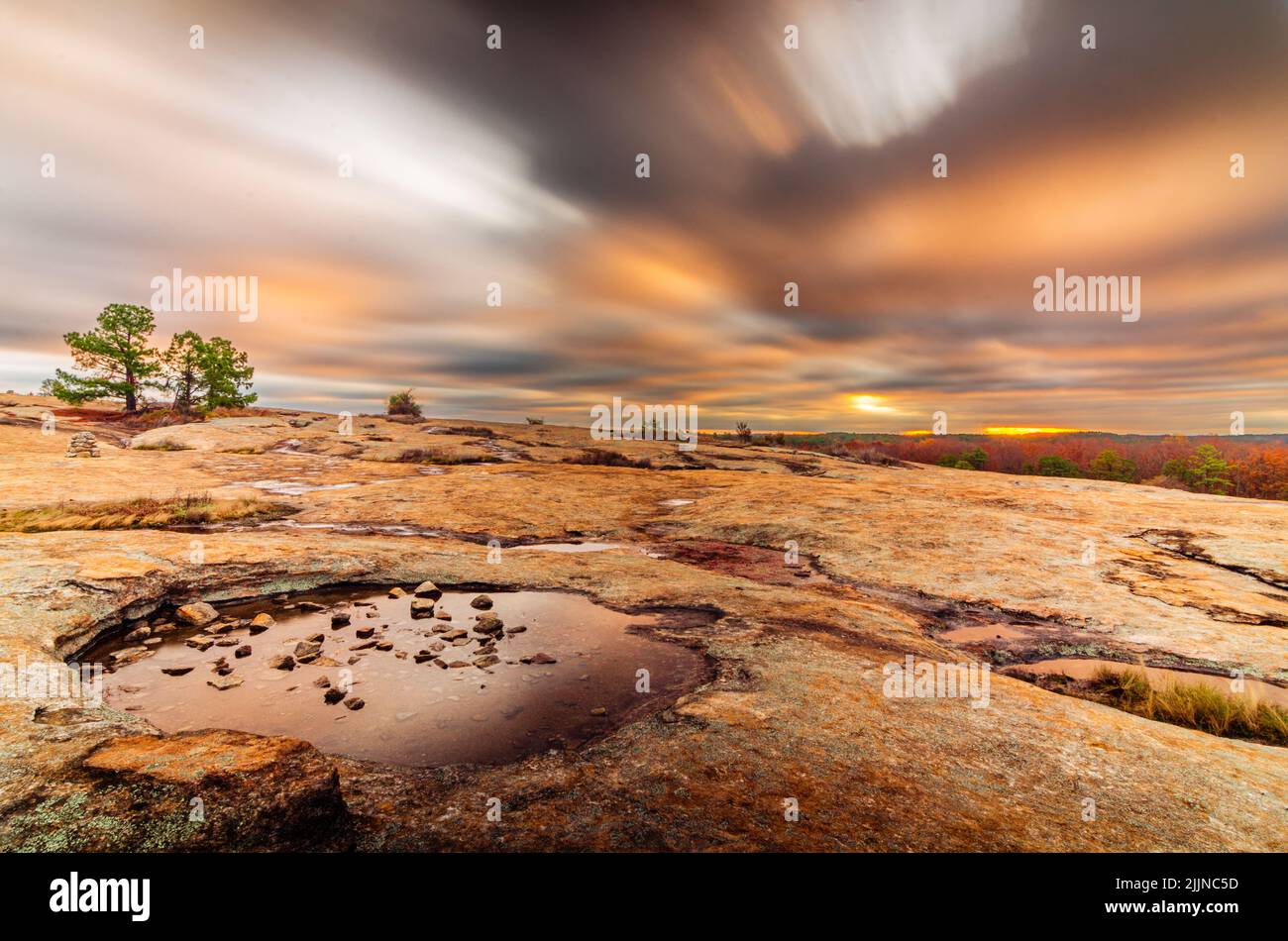 Unique landscape at Arabia Mountain near Atlanta, USA Stock