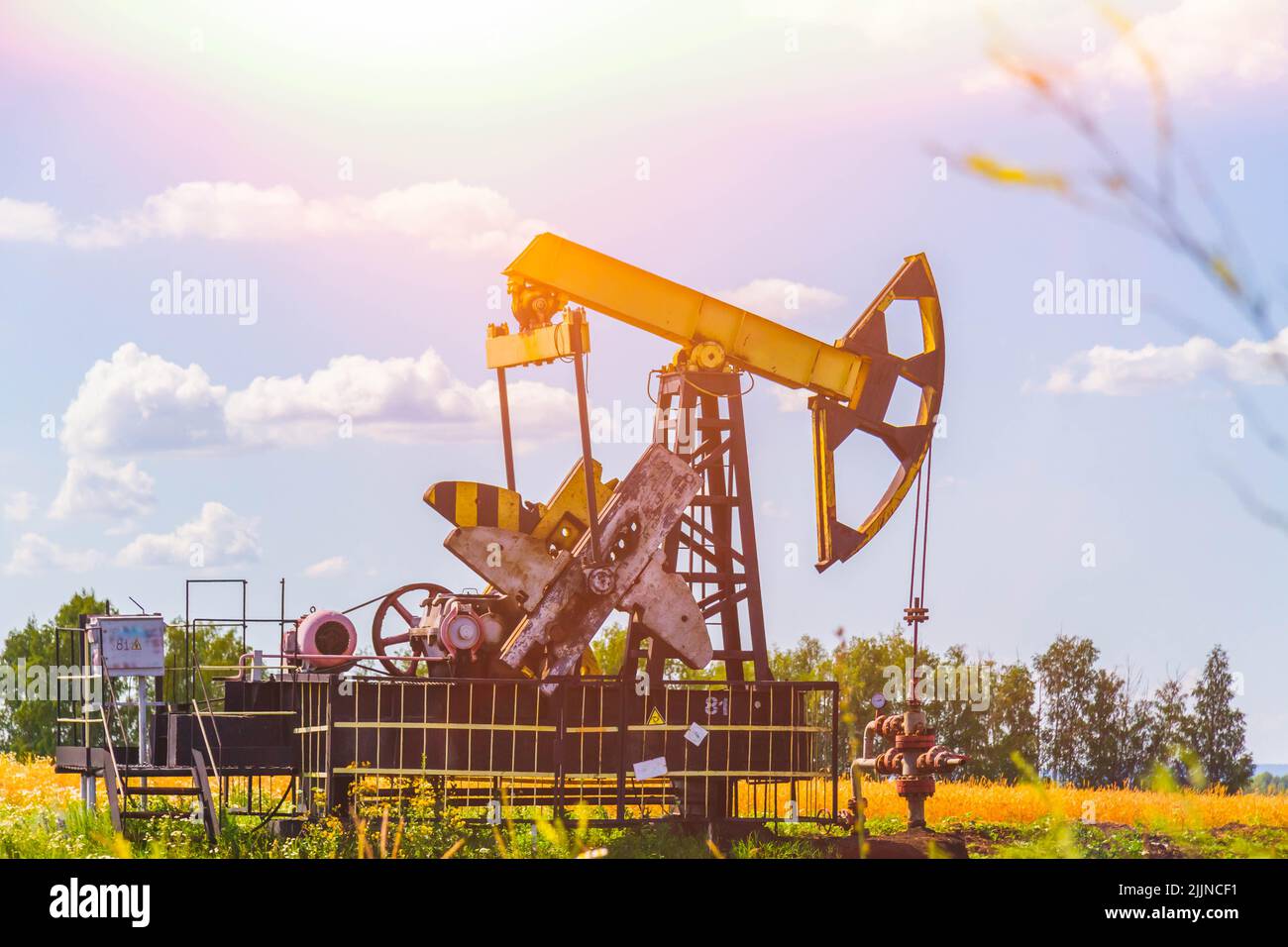 Oil injection. Oil production plant. Gas production. Oilfield site