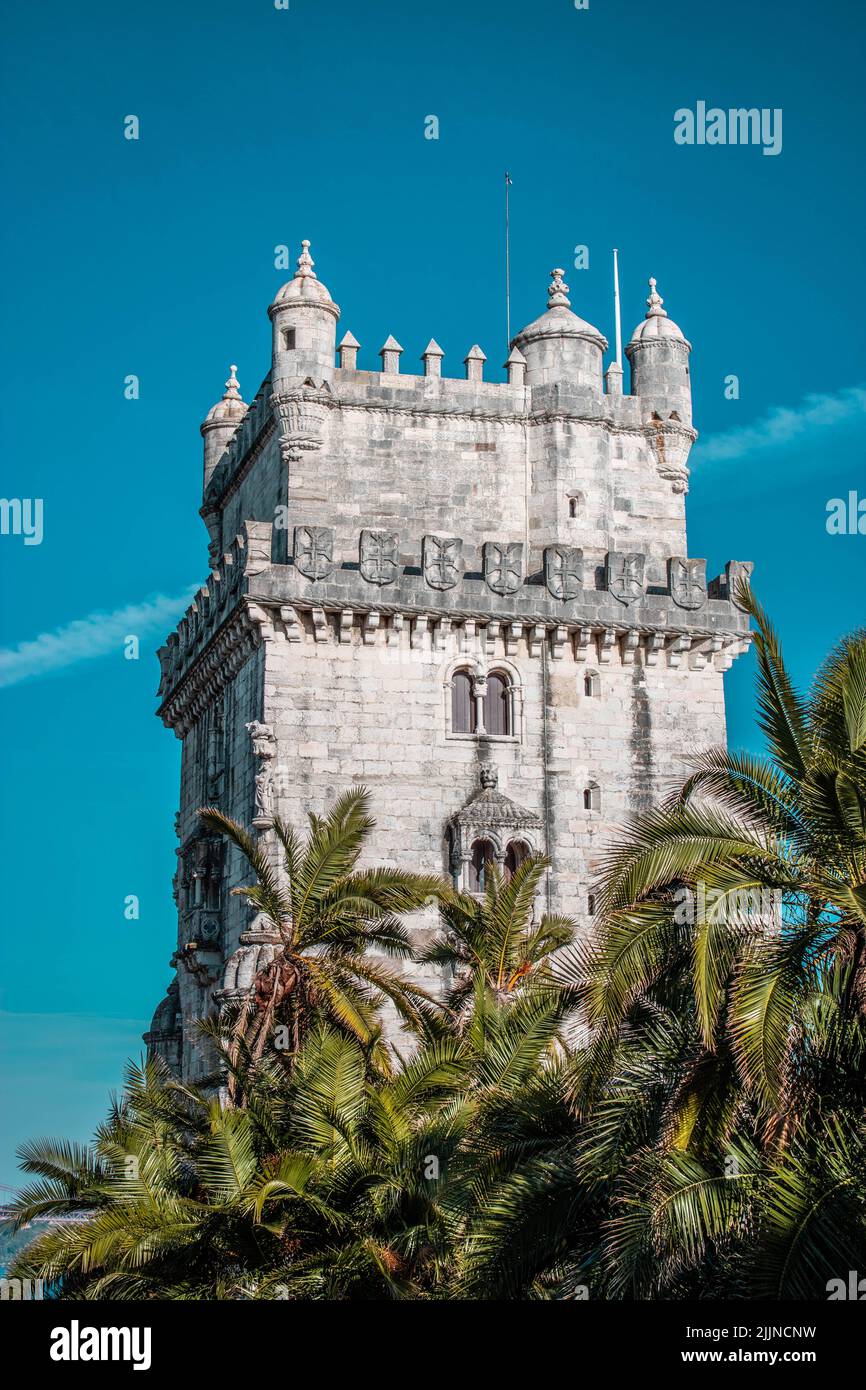 The Belem Tower (Tower of Saint Vincent) 16th-century fortification in Lisbon, Portugal Stock Photo