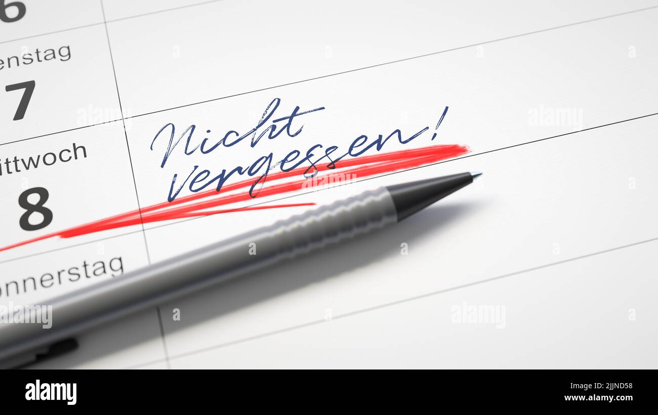 An illustration of typical calendar with a red pen and the word do not An illustration of typical calendar with a red pen and the word do not