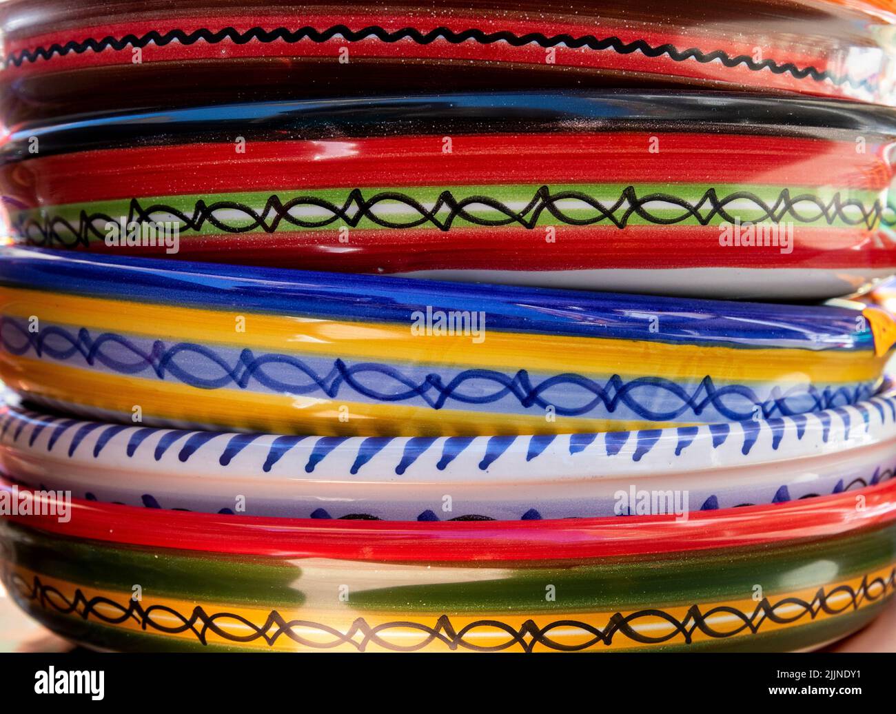 Decoration of typical dishes of Toledo ceramics. Spain Stock Photo