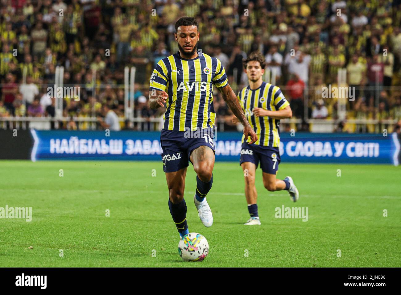 ISTANBUL, TURKEY - JULY 27: Joshua King of Fenerbahce during the Champions League Qualification match between Fenerbahce and Dinamo Kiev at Sukru Saracoglu Stadium on July 27, 2022 in Istanbul, Turkey (Photo by Orange Pictures) Stock Photo