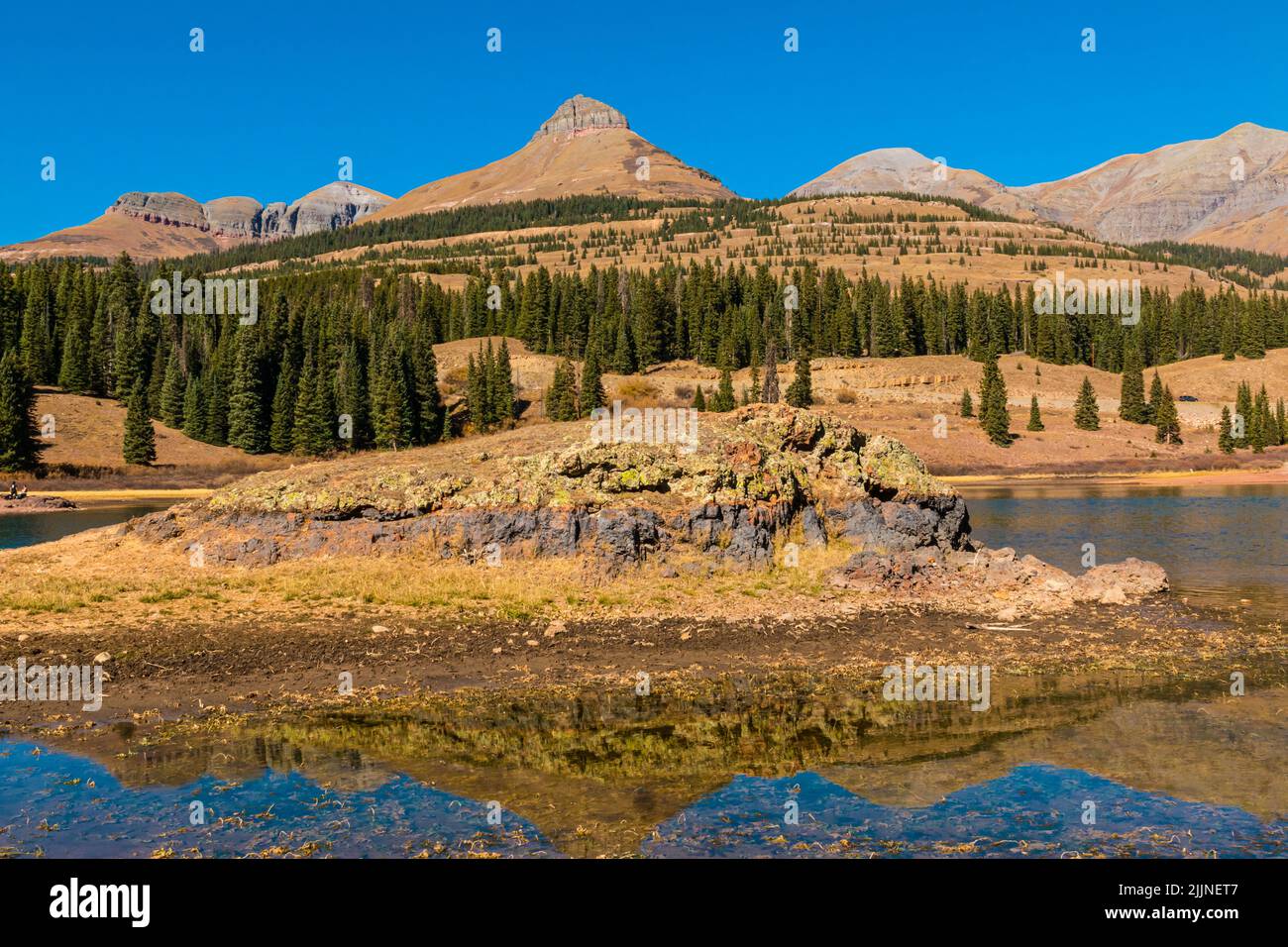 Molas Lake With The Grenadier Mountain Range, Molas Lake, Colorado, USA Stock Photo