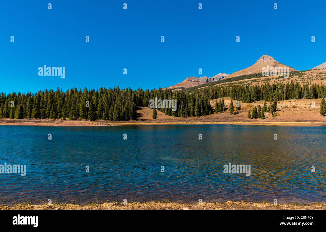 Molas Lake With The Grenadier Mountain Range, Molas Lake, Colorado, USA Stock Photo