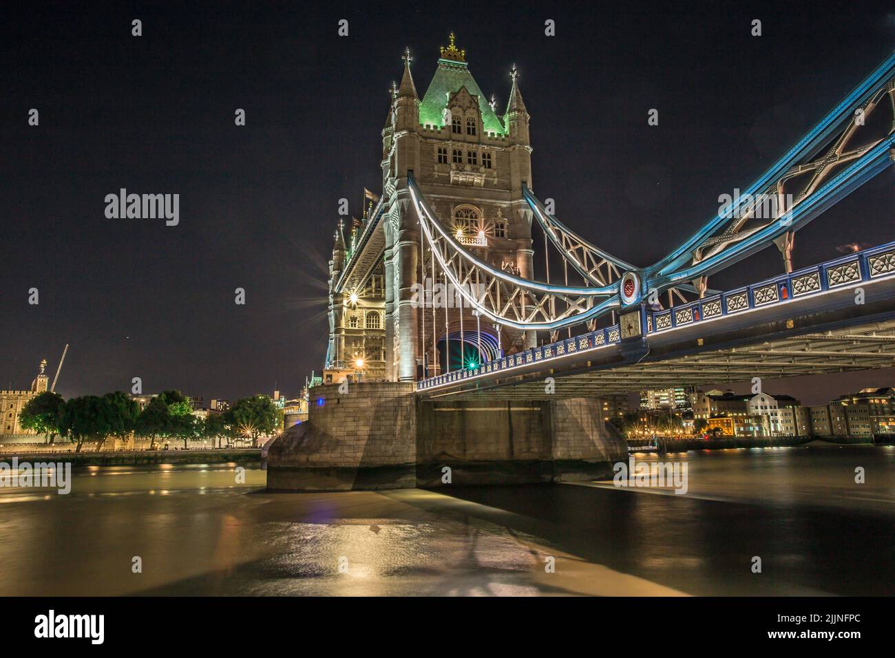 A low angle shot of a tower bridge in London, England, UK Stock Photo